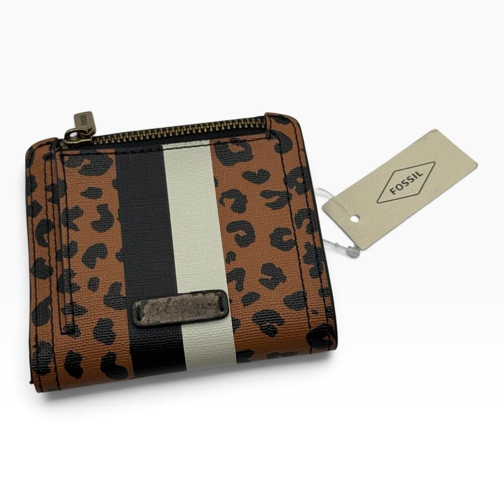 Fossil Logan RFID Bifold Wallet Cheetah Leopard SL6352989 NWT Defect